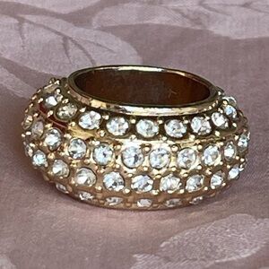 Godiva Gold Rhinestone Scarf Ring, Pendant or Charm